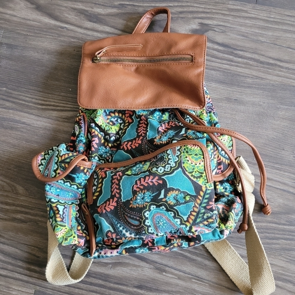 Madden Girl Patchwork Woven Backpack Bag